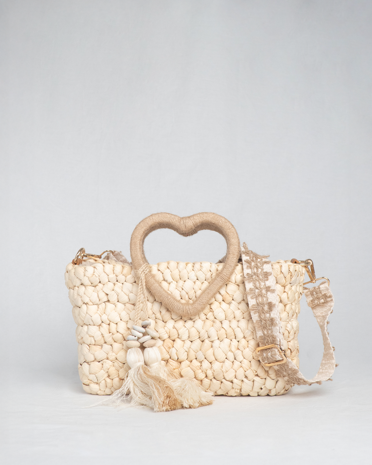 Bolso de verano con asa corazón – Natural Style  Jadorline