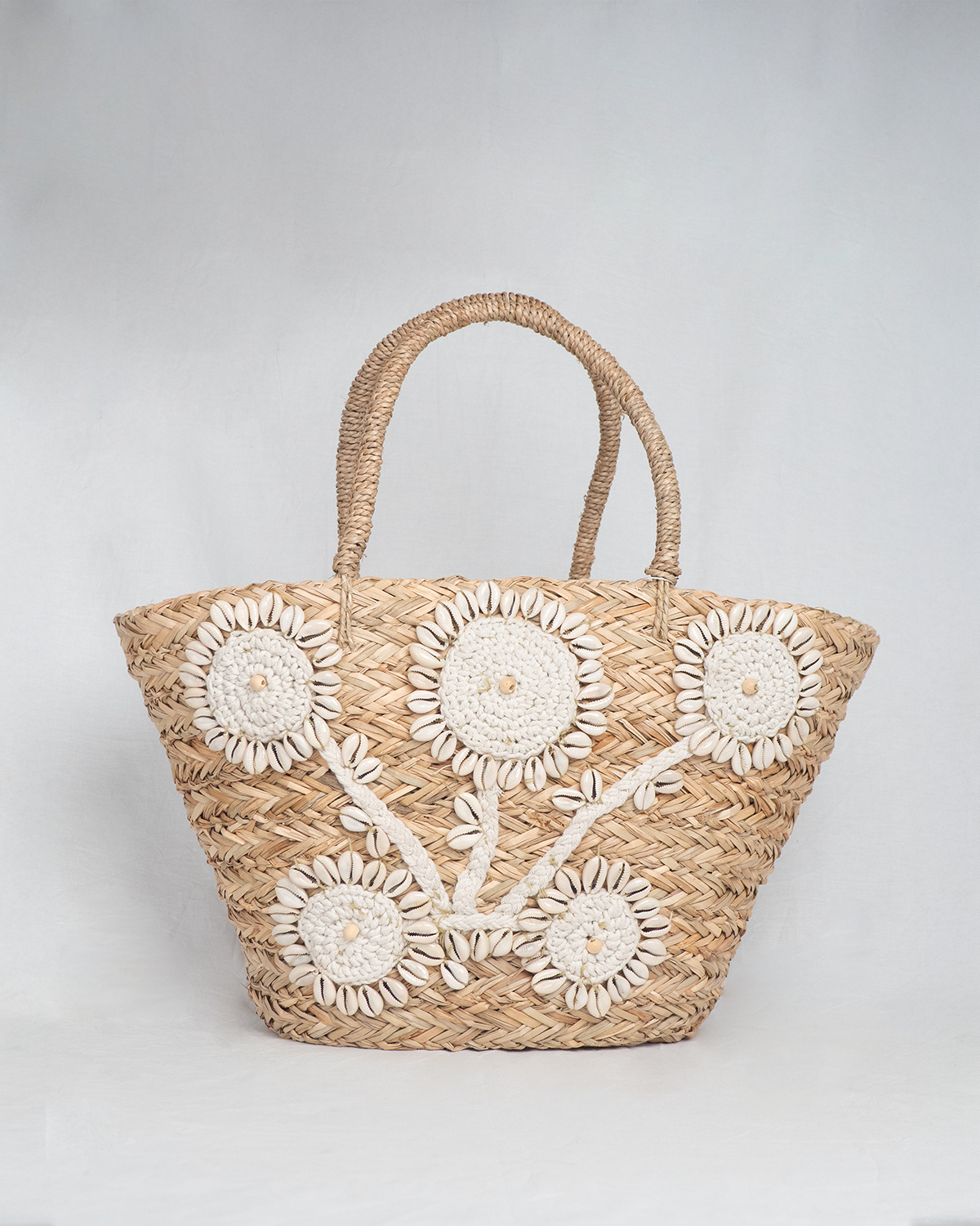 Bolso de mimbre con cuentas Solea