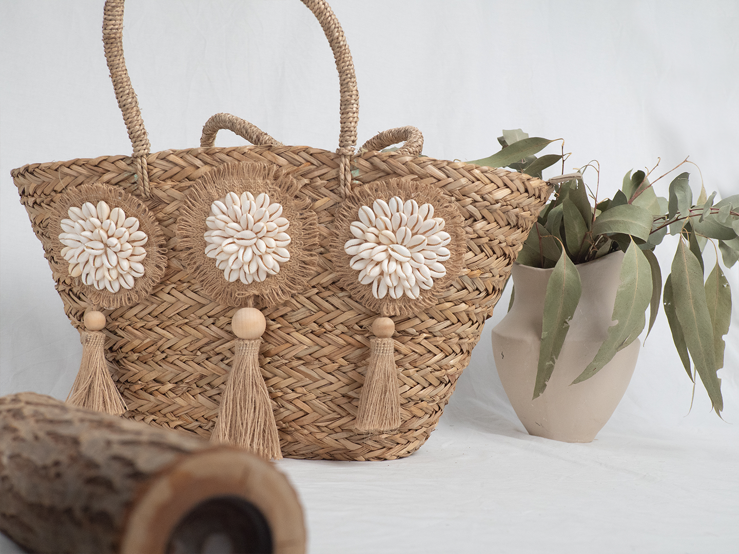 Bolso de mimbre Lúa