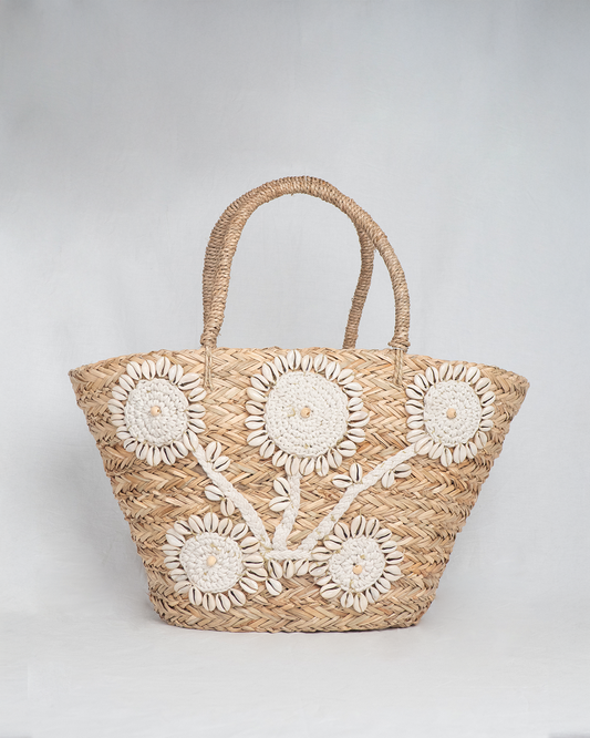Bolso de mimbre con cuentas Solea